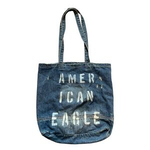 American Eagle Distressed Denim Tote Bag